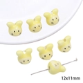 12x11mm yellow ceramic cartoon rabbit beads with glazed finish for DIY jewelry - Rabbit