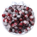 DIY 8mm glass crackle beads with red, black and white gradient in a ceramic tray - Red and Black Pearlescent