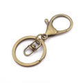 Antik-bronze Karabinerverschluss mit Drehring und Schlüsselring für DIY Basteln - 5 Stück/Packung (Karabiner 21x33mm, Schlüsselring 30mm) / Antike Bronze