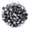 DIY 8-10mm crackle glass beads in mixed purple and grey for jewelry making - Pearlescent Black