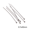 Chiodini a testa sferica in acciaio inox argento, 0.7x40mm, per gioielli fai-da-te - Chiodino a Pallina (0.7x40mm) / Colore acciaio