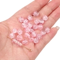 Pink crackle glass beads for DIY jewelry making with unique internal fractured texture - Cracked Pink