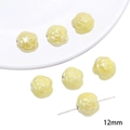 Creamy yellow 12mm rose shape ceramic bead for DIY jewelry and necklace making - Rose