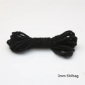 Black chenille elastic cord for DIY hair ties, 3mm diameter and 5m length per pack - 3mm Diameter 5 Meters Long / Black