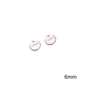 Set di due ciondoli rotondi in acciaio inossidabile da 6mm con incisione S Steel per DIY - Piastrina per Catena di Estensione (6mm) / Colore acciaio