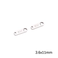 Confezione da due connettori per gioielli 3,6x11mm in acciaio inox con incisione K14 - Piastrina K14 (3.6x11mm) / Colore acciaio