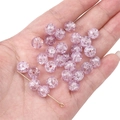 Purple crackle glass beads 8-10mm for DIY jewelry making with gold headpin detail - Cracked Light Purple