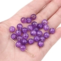 Purple crackle glass beads 8-10mm round spacer beads for DIY jewelry making accessories - Cracked Dark Purple