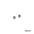 Perline distanziatrici rotonde da 4mm in acciaio inossidabile lucido per gioielli DIY - Perlina Rotonda (4mm) / Colore acciaio