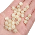 8mm light yellow crackle glass beads with ice texture for DIY jewelry making - Cracked Light Yellow