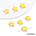 Yellow star-shaped 12x10mm ceramic beads for DIY jewelry making and phone charms - Starfish