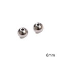 Perla rotonda singola da 8mm in acciaio inossidabile argento lucido per gioielli fai da te - Perle Tonde (8mm) / Colore acciaio