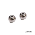 Perline tonde in acciaio inossidabile da 10mm per creazione di gioielli fai da te - Perlina Rotonda (10mm) / Colore acciaio