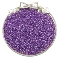 Deep purple transparent glass seed beads in a silver bow tray for DIY jewelry making - 4mm / 10g/Pack / Silver Purple