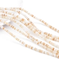 Natural shell heishi beads in orange and beige gradients for DIY jewelry crafting - 4mm (Approx 200-230 Pieces/Pack) / Beige