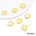 Yellow shell-shaped ceramic beads for DIY jewelry making with 12x10mm size specification - Shell