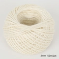Cream white DIY craft jute twine 2mm diameter 50m roll for decorative wrapping - 2mm-50m(CTJ01) / Off White