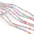 Colorful mix of flat round shell spacer beads for DIY necklaces and handmade bracelets - 4mm (Approx 200-230 Pieces/Pack) / Light Mixed