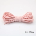 Light pink 3mm chenille elastic hair tie cord, 5 meters DIY craft accessory - 3mm Diameter 5 Meters Long / Light Pink