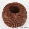 Brown 2mm natural jute twine roll 50m for DIY crafts and decorative gift packaging - 2mm-50m(CTJ01) / Dark Coffee