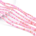 Pink natural shell flat round spacer beads for DIY jewelry making and necklace design - 4mm (Approx 200-230 Pieces/Pack) / Pink