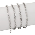 DIY silver stainless steel oval link chain for bracelets and necklaces design - 5x10mm (1 Meter/Pack)