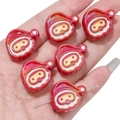 Cartoon Weihnachtsmann Acrylperlen für DIY Weihnachtsschmuck Basteln 6er Set - Plated Santa Claus