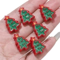 Miniatur-Weihnachtsbaum-Perlen aus Acryl in Rot und Grün für DIY-Weihnachtsschmuck - Einfarbiger Weihnachtsbaum