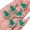 Grüne Weihnachtsbaum-Perlen aus Harz für DIY-Schmuckherstellung mit Sterndetail - Transparenter Weihnachtsbaum