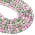 Perle rotonde bicolori in giada persiana sintetica verde e rosa per gioielli fai-da-te - 8mm Foro Circa 1mm 38cm/Filo Circa 50 Pezzi / verde rosa