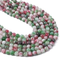Perline rotonde fai-da-te con texture marmorizzate verdi rosse bianche per bracciali - 8mm Foro Circa 1mm 38cm/Filo Circa 50 Pezzi / Ciano violaceo