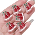 DIY Acryl Weihnachtsglocken-Anhänger in Rot, Grün und Weiß für Schmuckherstellung - Transparente Glocke