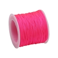 Neon pink handmade braided cord on a spool for DIY jewelry and bracelet making - 0.8mm / Fluorescent Pink