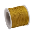 Golden metallic braided cord roll for jewelry making on white spool, 1mm diameter - 0.8mm / Earthy Yellow