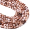 Perle di giada persiana sintetica crema e marrone rossastro per gioielli fai-da-te - 8mm Foro Circa 1mm 38cm/Filo Circa 50 Pezzi / Caffè
