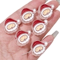 Set mit 6 Weihnachtsmann-Acrylperlen für DIY-Weihnachtsschmuck und Bastelarbeiten - Transparenter Weihnachtsmann