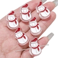 DIY Acryl Weihnachts-Schneemann Anhänger mit rotem Hut für Schmuckherstellung - Transparenter Schneemann