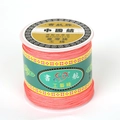 Fil de jade fin coloré pour bracelets DIY en rouge clair sur une bobine en plastique ronde - 0.8mm 100 Yards / Rose Foncé