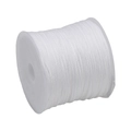 Single roll of high-density white braided cord on spool for DIY handmade jewelry crafts - 0.8mm / White