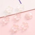 Pink and white gradient cherry blossom glass beads for DIY handmade jewelry making - 11mm (1mm Hole/10 Pcs) / Clear