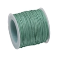 Cyan green handmade braided cord roll for DIY jewelry on a white plastic spool - 0.8mm / Green