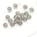 Pink and green dual-tone resin beads with glitter for DIY jewelry making - Purple-Green (12mm)