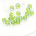 Blue and yellow gradient resin round beads with glitter for DIY bracelet crafting - Green (12mm)