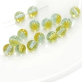 Polished yellow and green resin round beads with glitter for DIY jewelry making - Yellow-Blue (12mm)