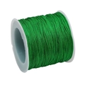 Spool of durable green braided nylon cord for DIY jewelry and handmade bracelets - 0.8mm / Grass Green