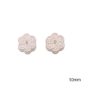 Dije de aleación de flor de durazno esmaltado rosa de 10mm para crear joyería artesanal - 10mm / Cuenta Flor de Moneda Seis Pétalos Rosa