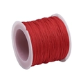 Spool of vibrant red handmade braided nylon cord for DIY jewelry and bracelets - 0.8mm / Red