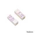 Par de colgantes rectangulares de plata S925 con esmalte morado y diseño de dibujos animados - 16x6mm / Cuenta Espaciadora Cuadrada de la Suerte Púrpura