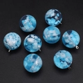Colgantes de resina de cielo azul y nubes blancas con aros de metal para pulseras DIY - Cuenta Redonda - Cielo Azul Nubes Blancas (20mm)