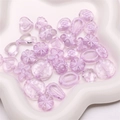 Transparent lavender acrylic craft beads in heart and flower shapes for DIY jewelry - 20g/Pack (Approx. 25-30 Pieces) / Purple